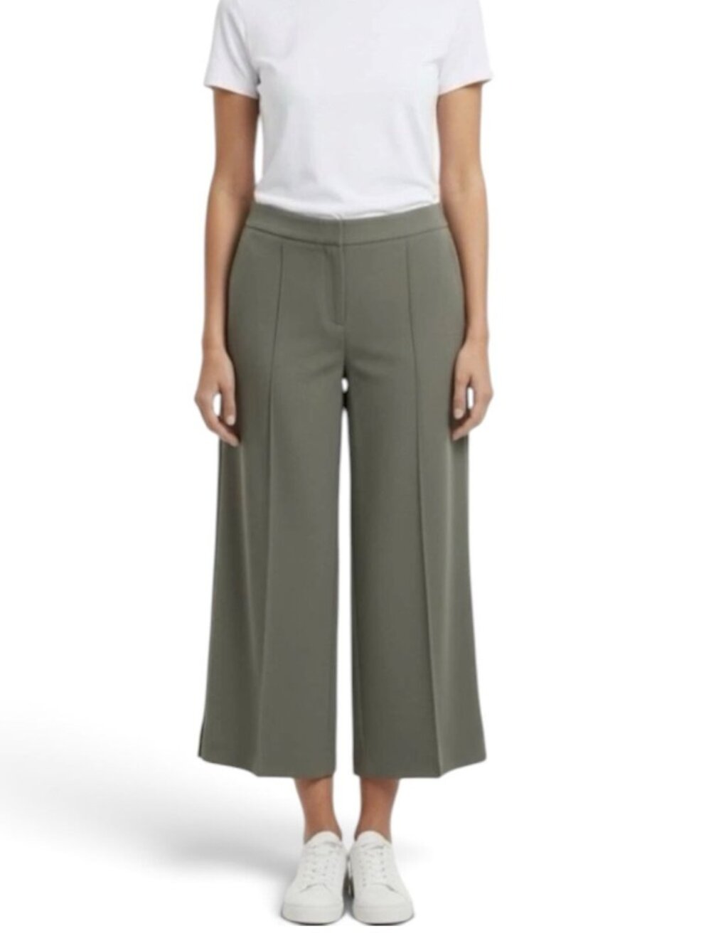 Ann Taylor Factory Olive Green Wide Leg Cropped Pants Size 6